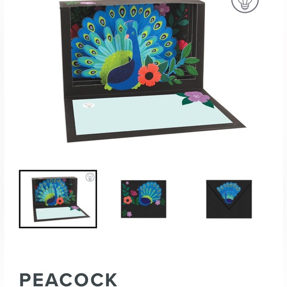 Delighted Peacock Shadowbox 4 Cards with Light - Picture 1 of 3